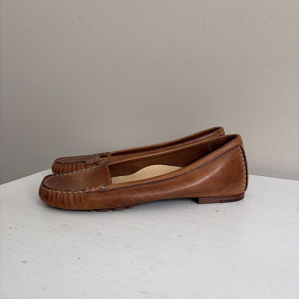 Cole Haan Womens Brown Leather Driving Loafers Size 8.5 Classic Preppy Slip On